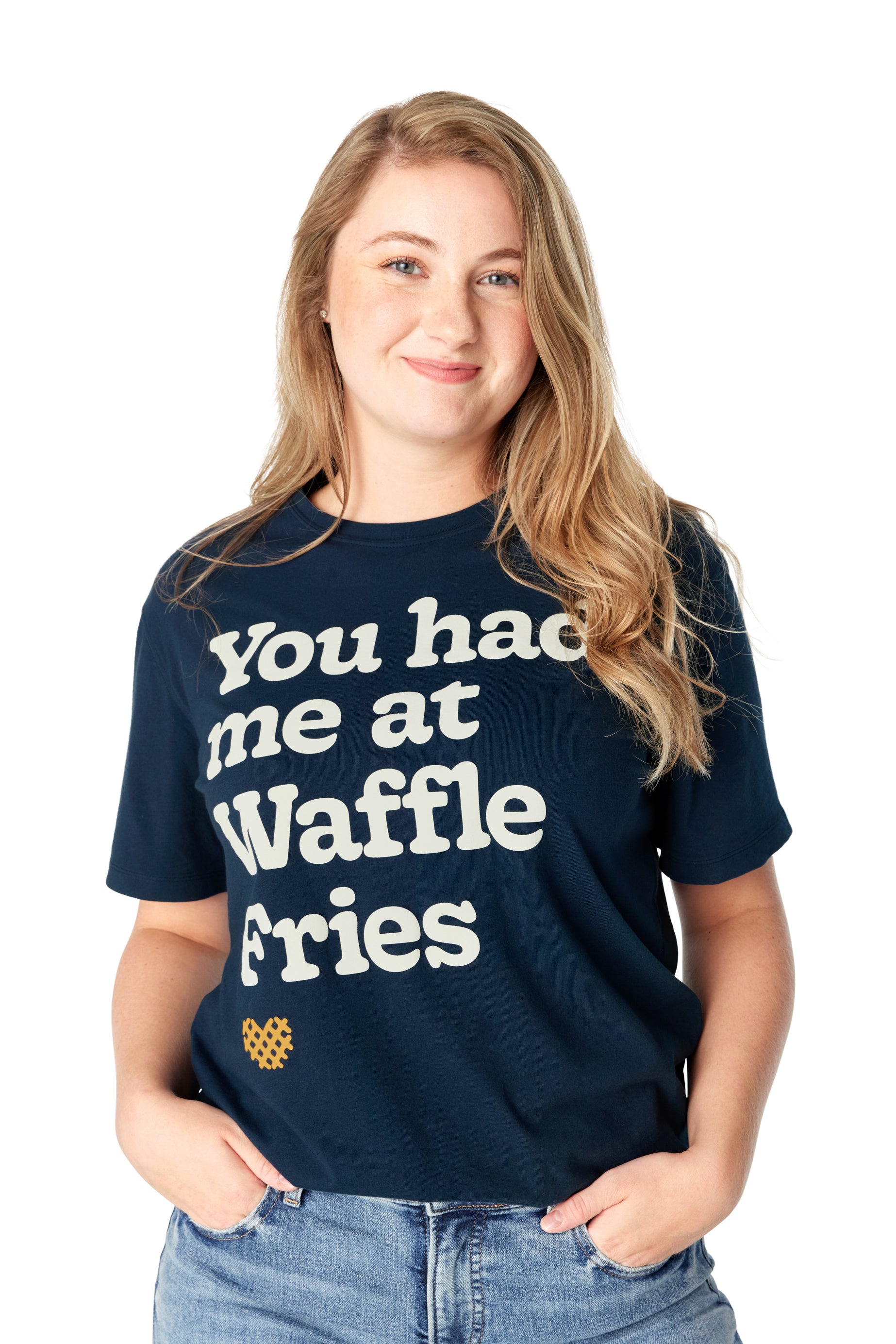 Navy Waffle Fry Cotton Jersey T Shirt Chick fil A Shop Chick fil A
