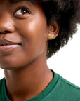 Front shot of woman wearing the Chick-fil-A® Waffle Heart Earrings