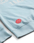 Close up of felt patch on Icedream Team Crewneck