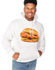 Man standing wearing Original Chick-fil-A® Chicken Sandwich Print Hoodie with hands in the hoodie front pocket