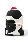 Black and white Cow Print Backpack with red strap