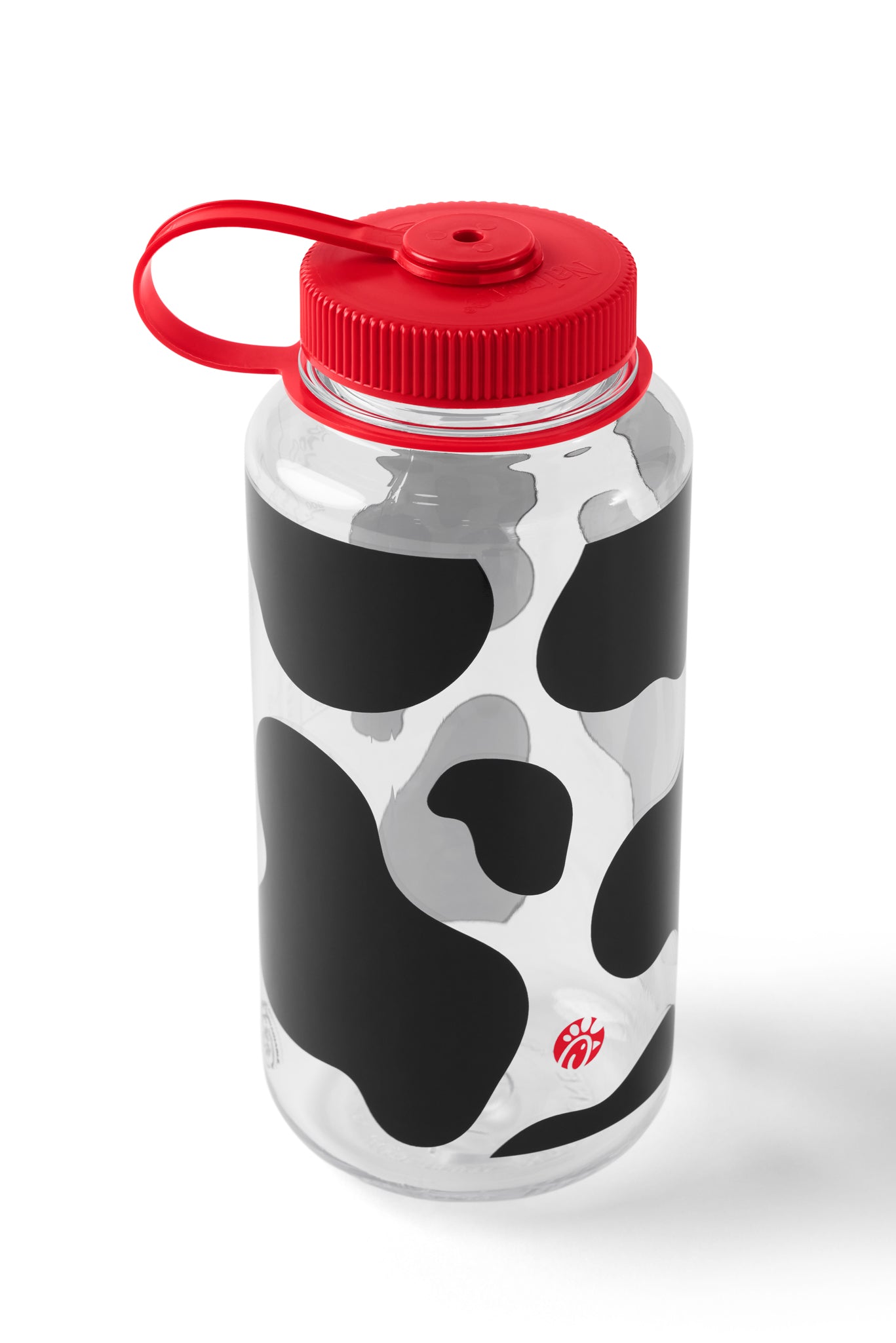 Cow Print 32oz Nalgene™ Water Bottle with red slid