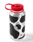 Cow Print 32oz Nalgene™ Water Bottle with red slid