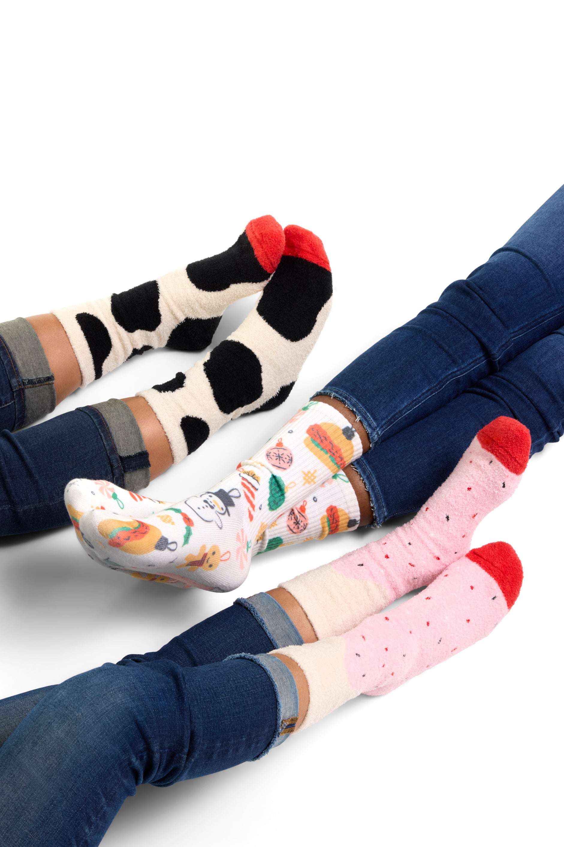 People's feet in Merry Mix Socks