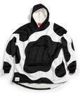 Cow Print Adult Fleece Lined Wearable Blanket