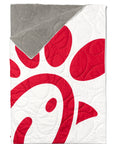 Chick-fil-A Sandwich Bag Indoor Sleeping Bag with the top layer slightly flapped open