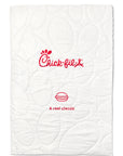 Back of the Chick-fil-A Sandwich Bag Indoor Sleeping Bag showing Chick-fil-A text logo and chicken sandwich art with “A real classic” text underneath