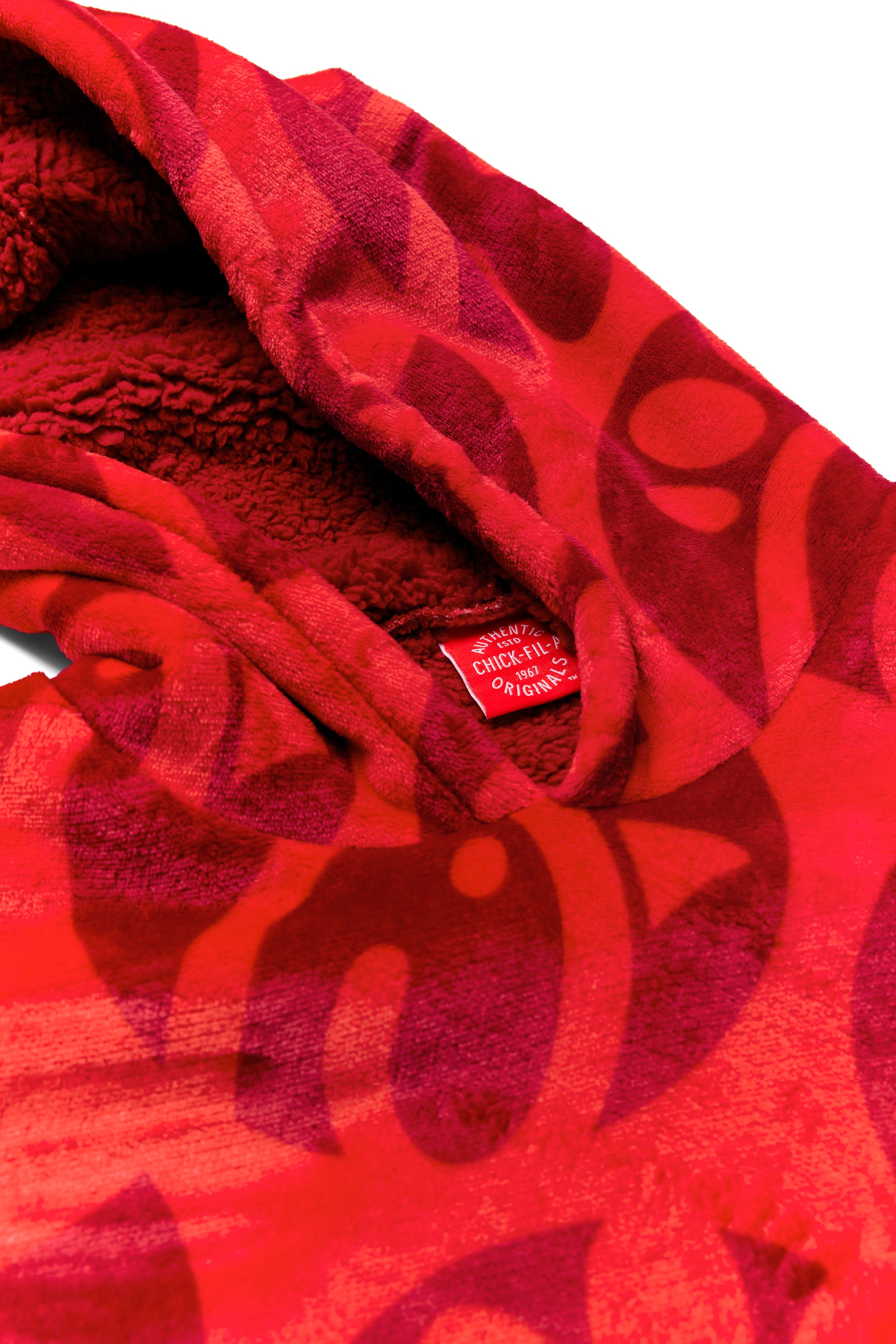 Close up of fleece-lined hood of Cuddly Fleece-Lined Wearable Blanket