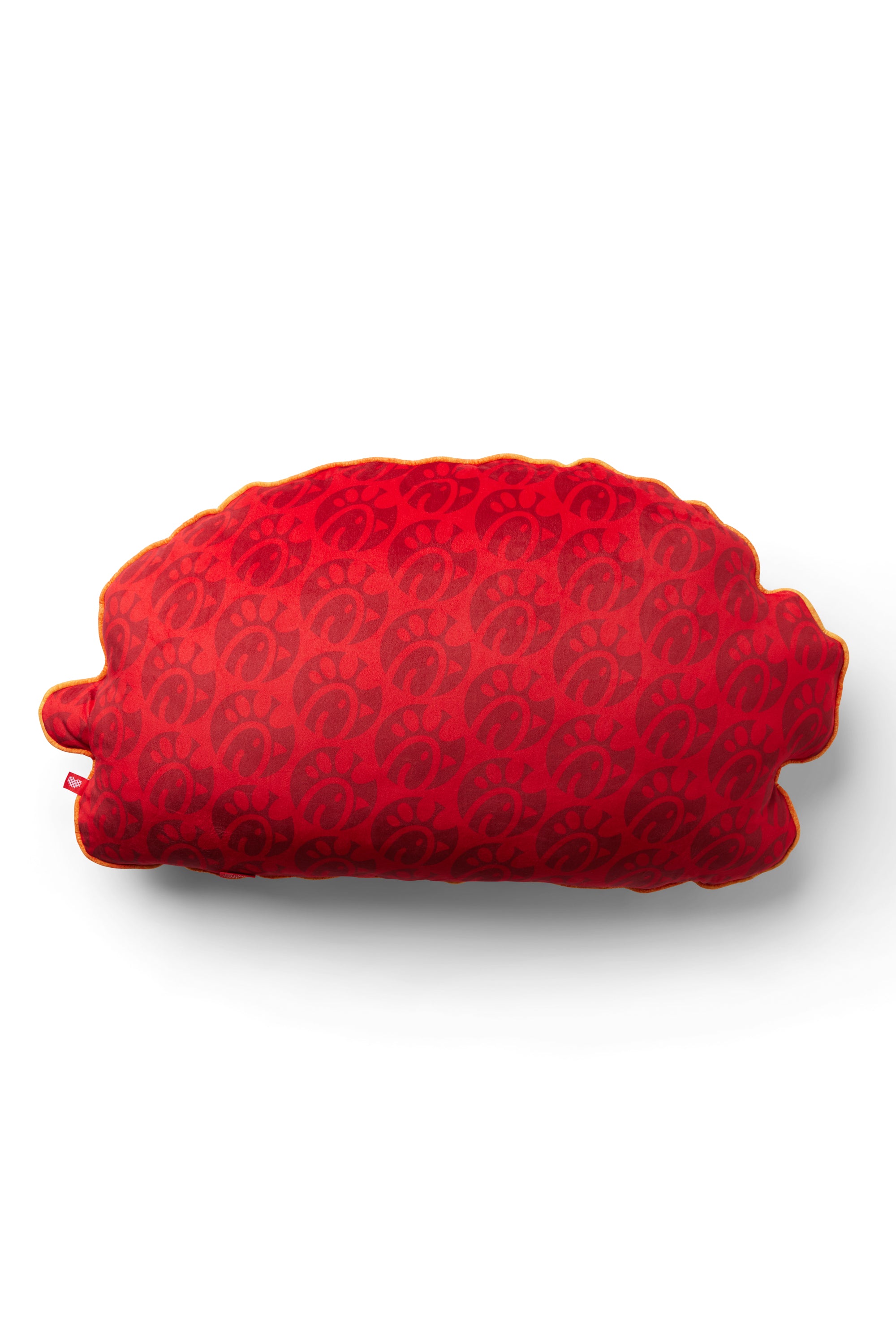 Back of Oversized Original Chick-fil-A® Chicken Sandwich Pillow with red Chick-fil-A logo pattern