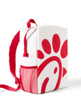 Side view with mesh pocket of Chick-fil-A Soft Sided Backpack Cooler