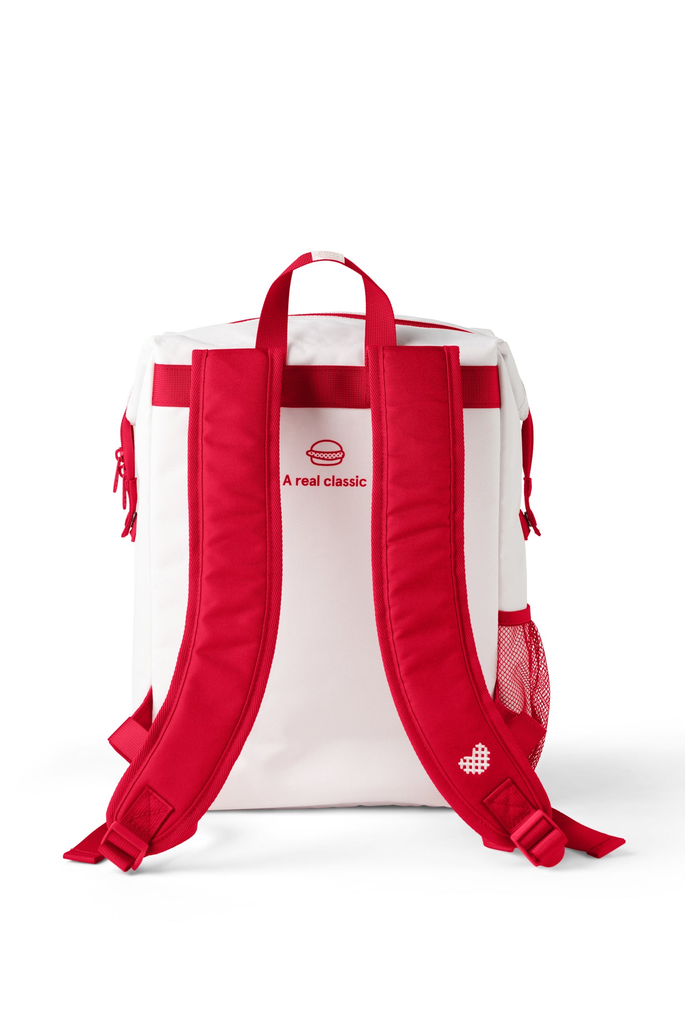 Back view of Chick-fil-A Soft Sided Backpack Cooler with straps