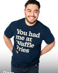 Man standing wearing Waffle Fry Cotton Jersey Tee