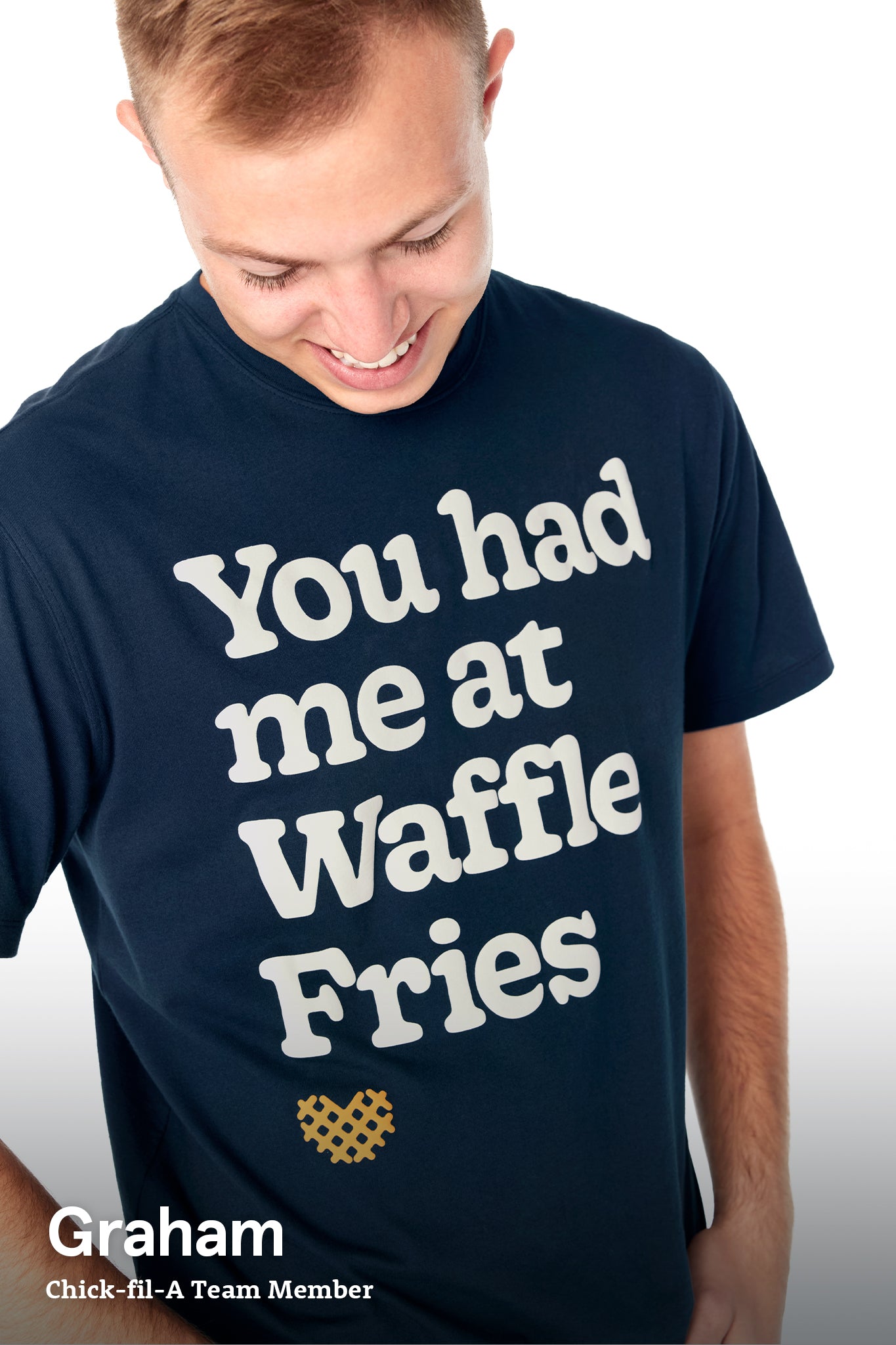 Navy Waffle Fry Cotton Jersey T Shirt Chick fil A Shop Chick fil A