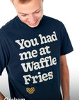 Man looking down at his Waffle Fry Cotton Jersey Tee