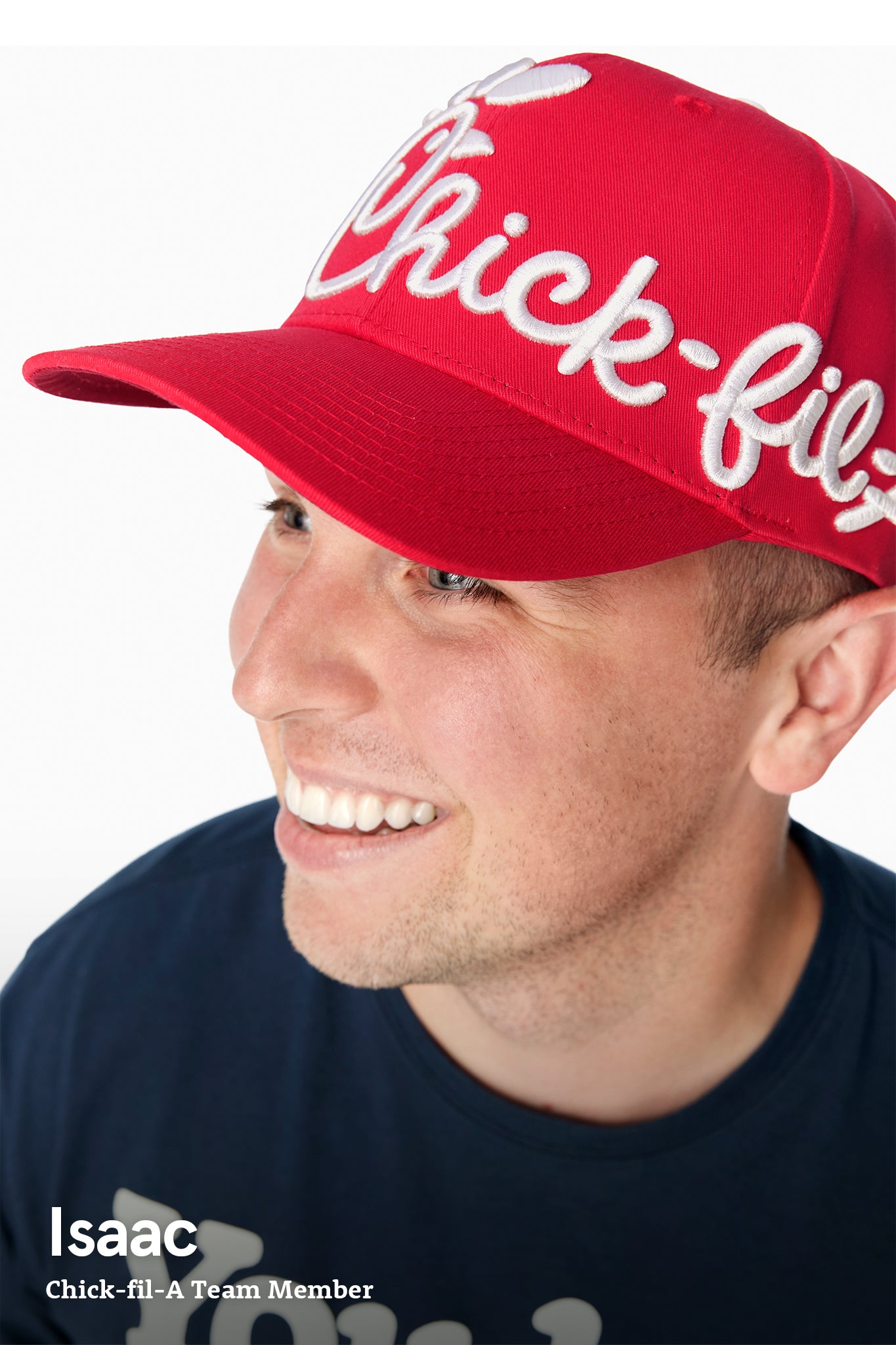 Man looking away wearing Classic Chick-fil-A Embroidered Hat