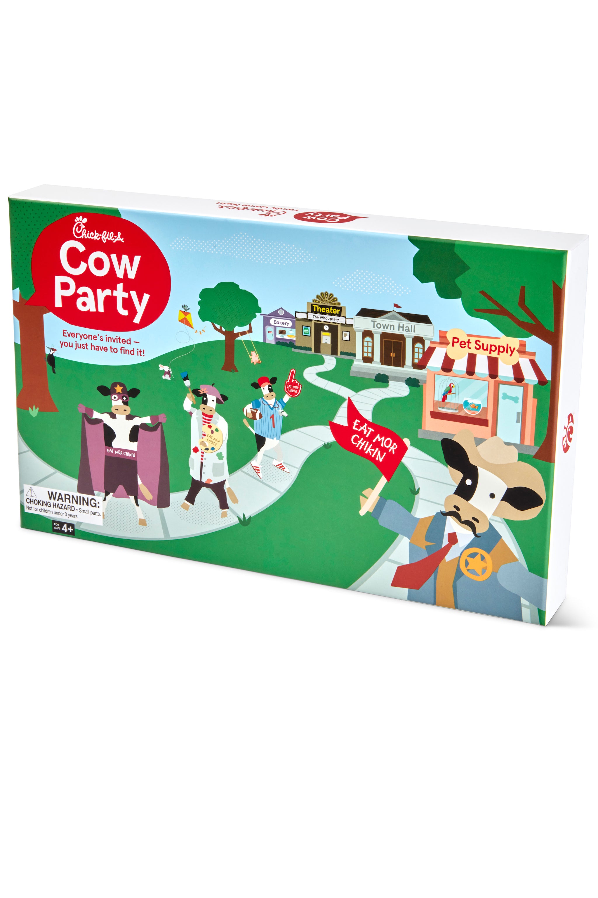 Front view of the Cow Party Game box.