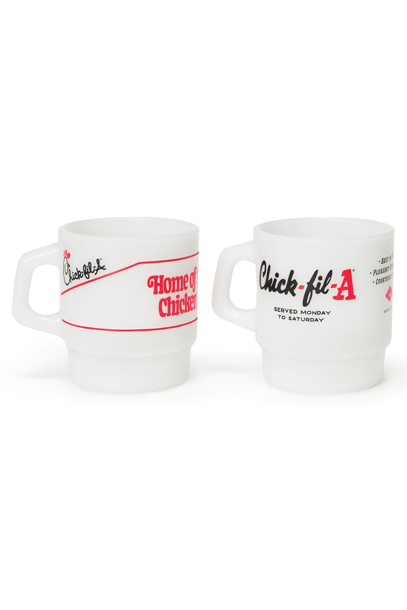 Home of the Original Chicken Sandwich® Milk Glass Mug - Set of 2