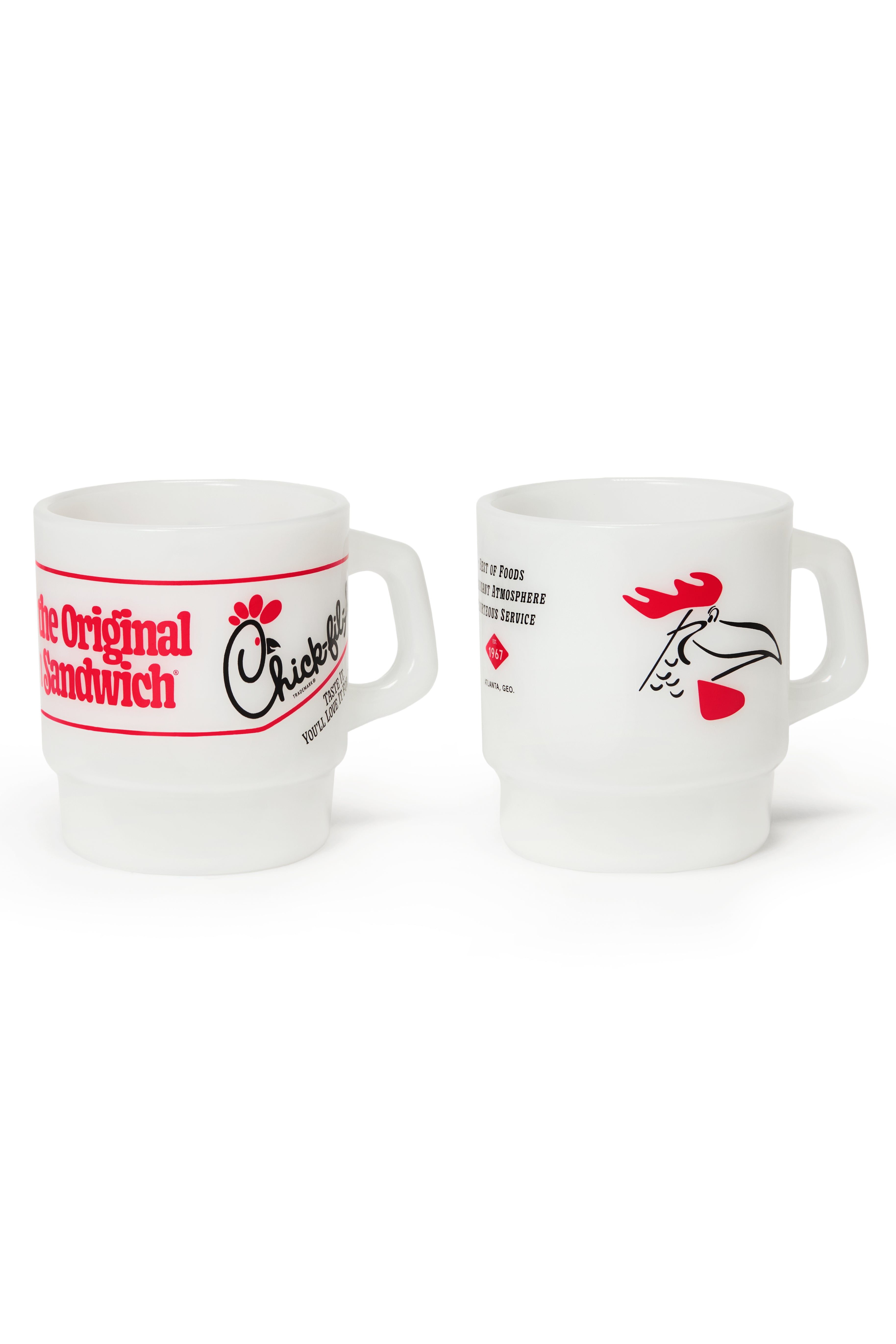 Home of the Original Chicken Sandwich® Milk Glass Mug - Set of 2