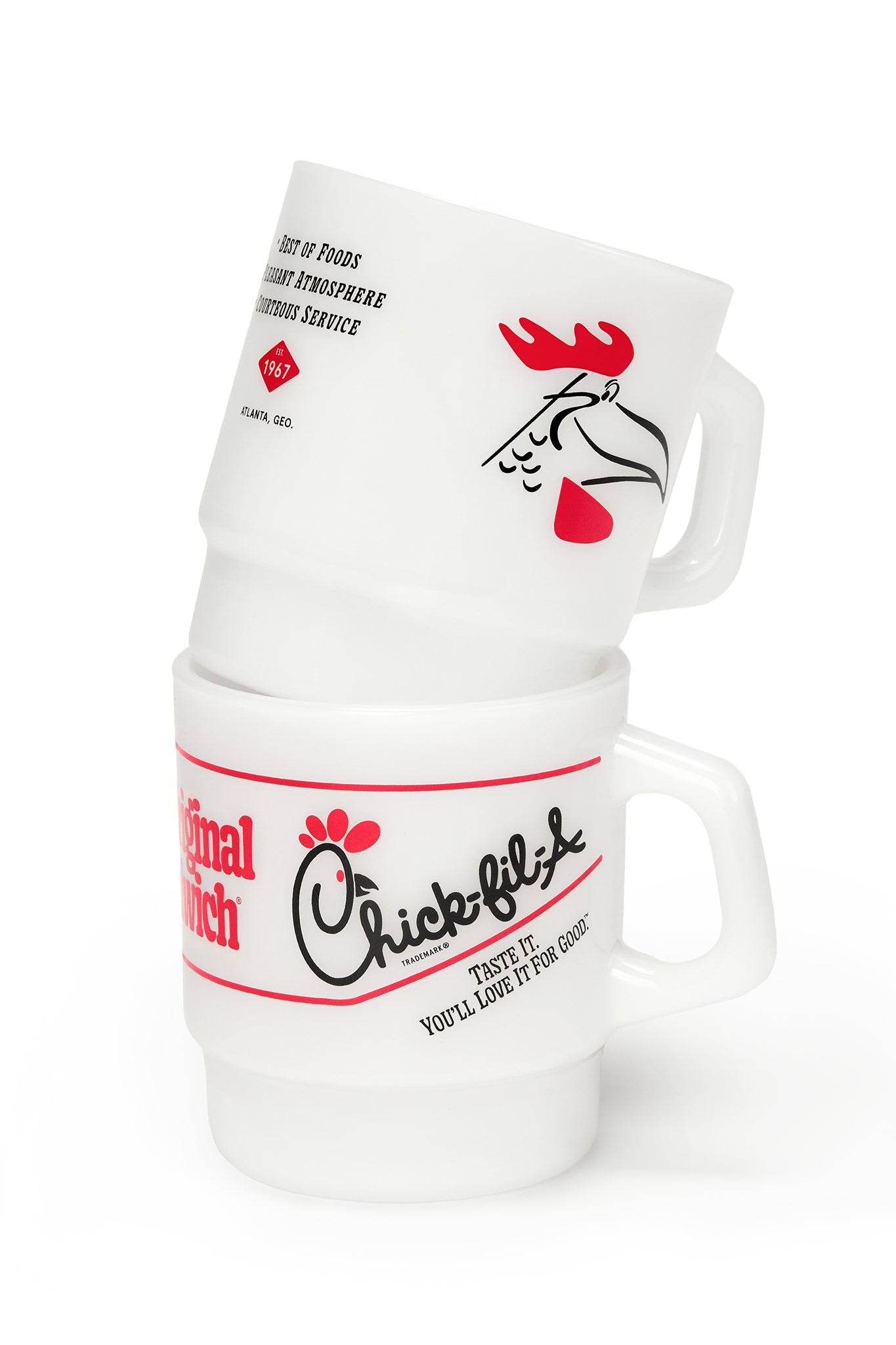 Home of the Original Chicken Sandwich® Milk Glass Mug - Set of 2
