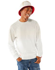 Light gray and cream Ombre Crewneck - Chick-fil-A Sauce on man