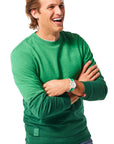 Green Ombre Crewneck - Sweet & Spicy Sriracha on man wearing green Sauce Drip Watch