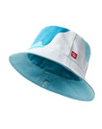 Single Blue/Garden Herb Ranch Sauce Reversible Bucket Hat with drip pattern on exterior and solid color on interior