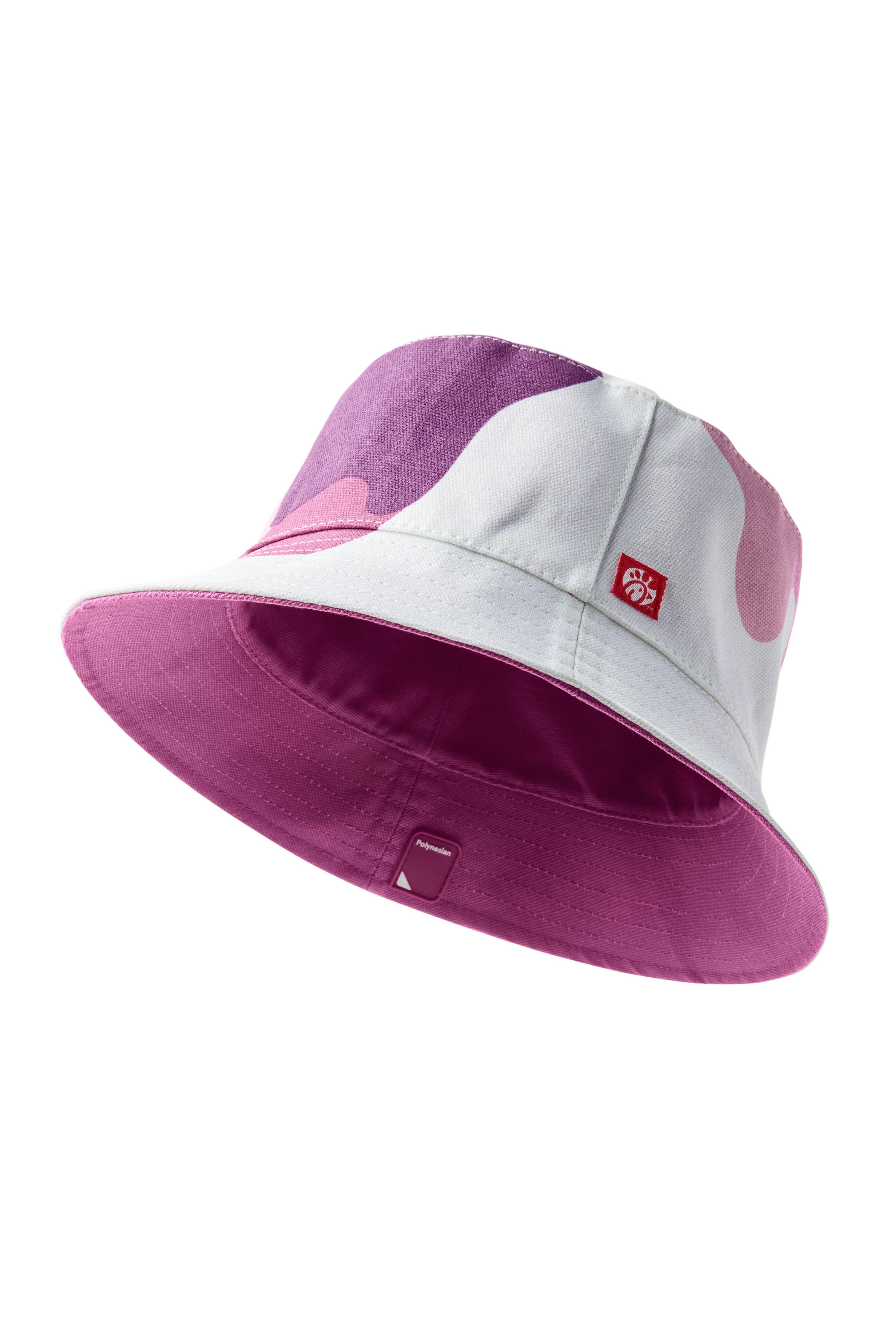 Single Purple/Polynesian Sauce Reversible Bucket Hat with drip pattern on exterior and solid color on interior