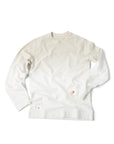 Overhead photograph of the Chick-fil-A Sauce Ombre Crewneck in gray/white