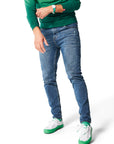 Man wearing green Ombre Crewneck with green Dipped Kicks shoes and green Trucker Hat