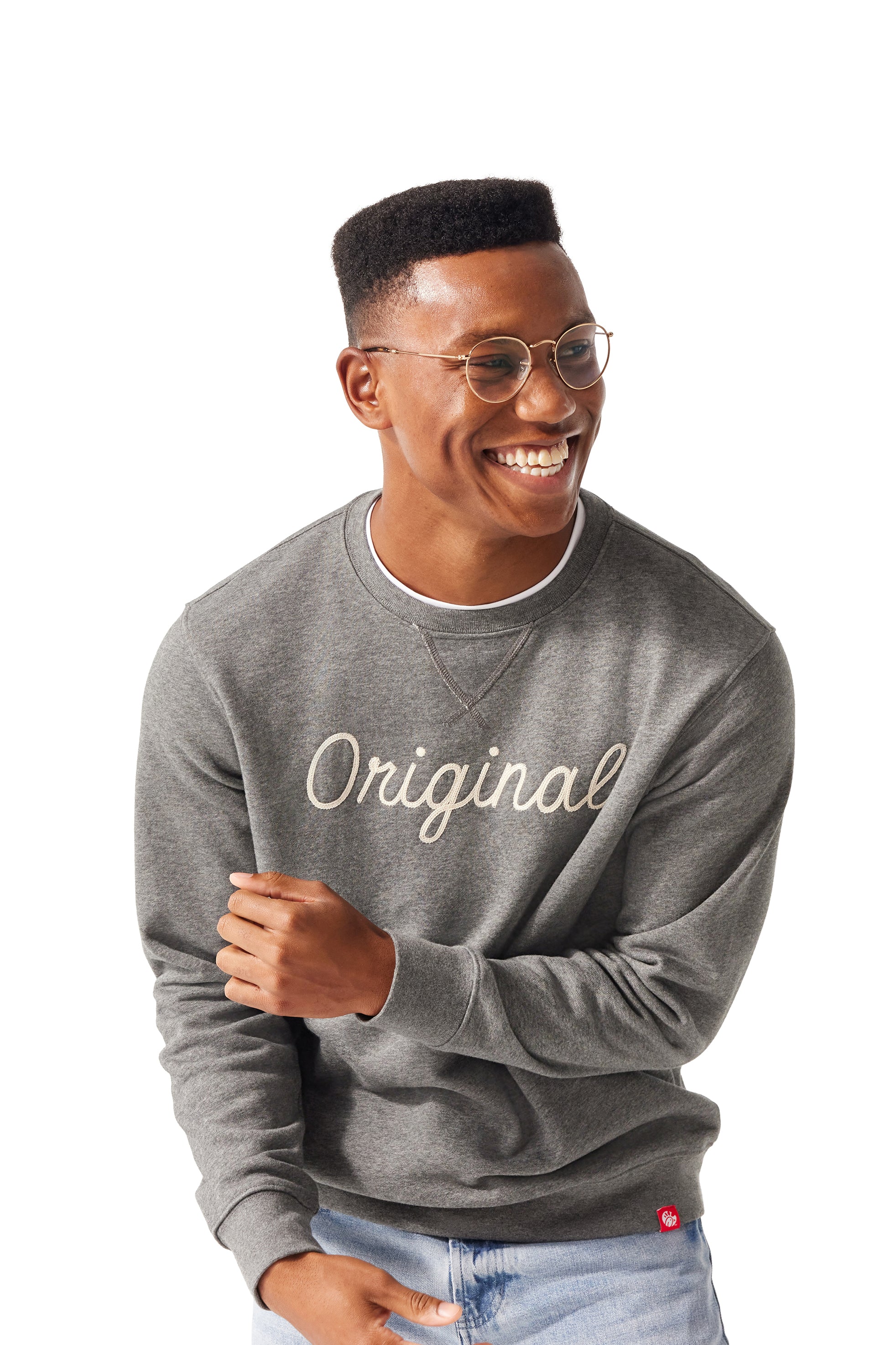 Man wearing Original Crewneck