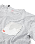 Closeup of gray and white Sauce Drip Pocket Tee - Chick-fil-A Sauce