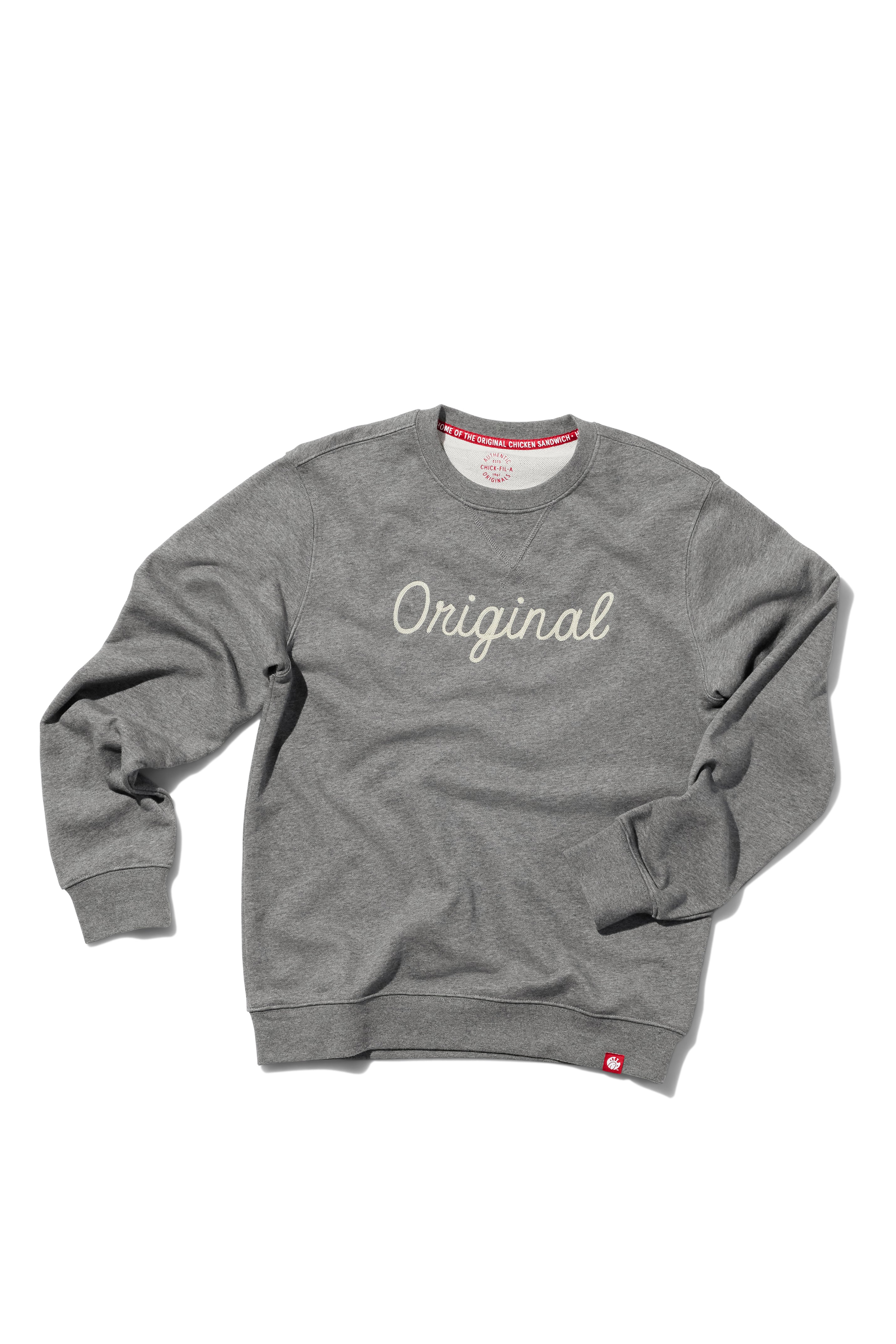 Overhead photograph of the Original Crewneck