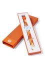 Closeup of orange Sauce Drip Watch - Zesty Buffalo in orange packaging