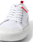 White/Chick-fil-A Sauce Shoelace laced up on white shoe