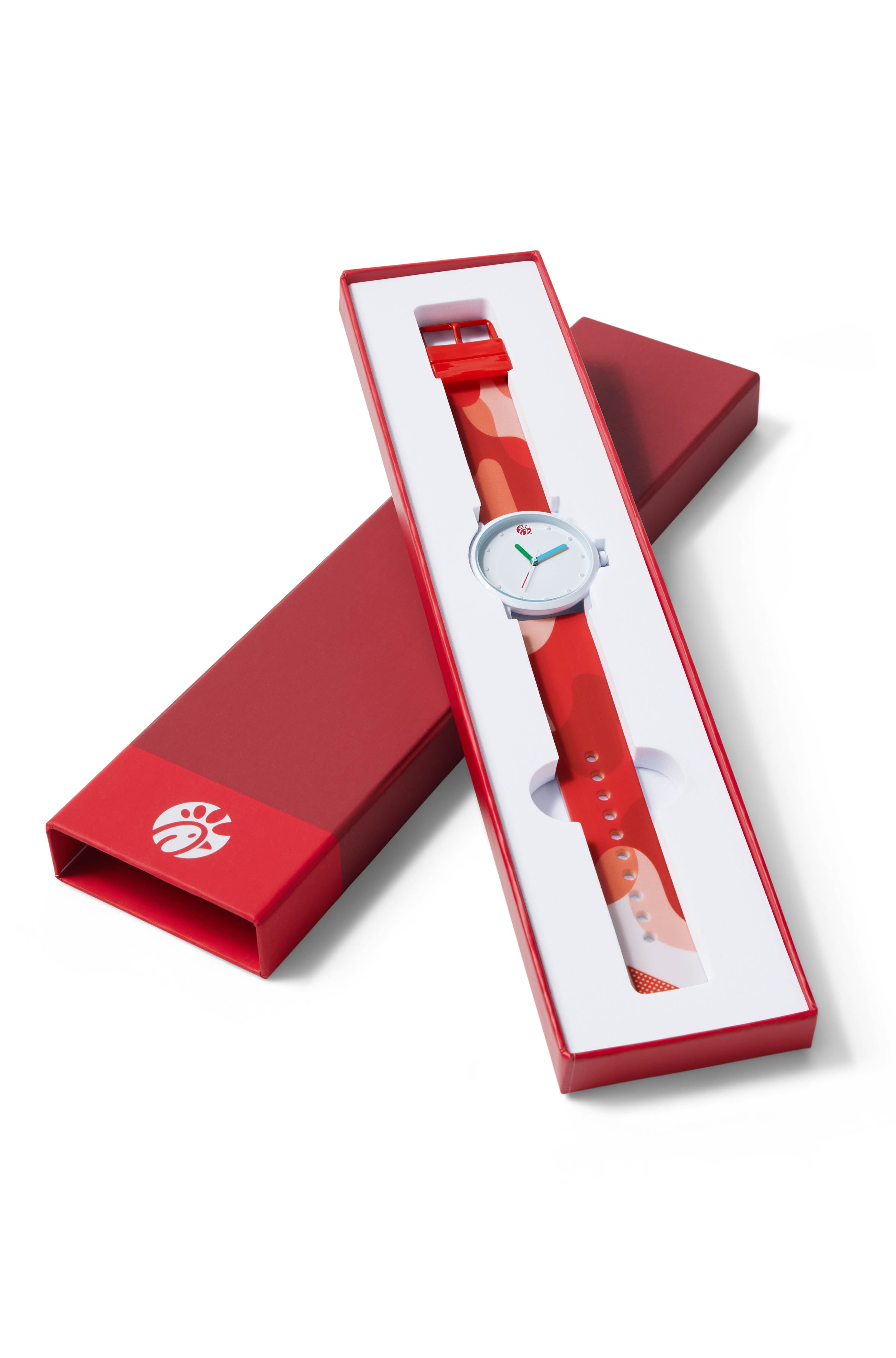 Closeup of red Sauce Drip Watch - Barbeque in red and white packaging