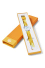 Closeup of yellow Sauce Drip Watch - Honey Mustard in yellow packaging